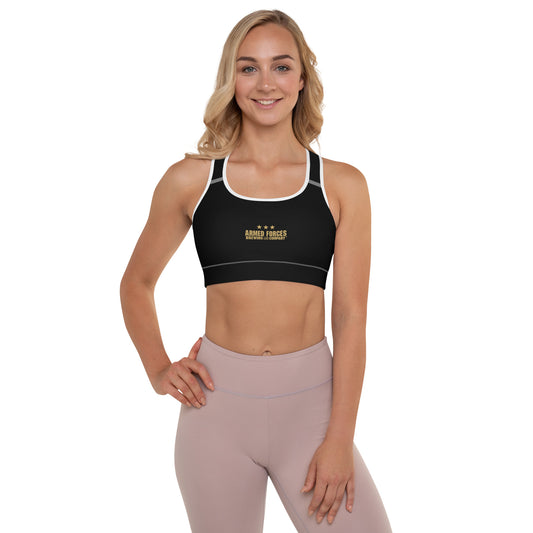 AFBC Black & Gold Padded Sports Bra