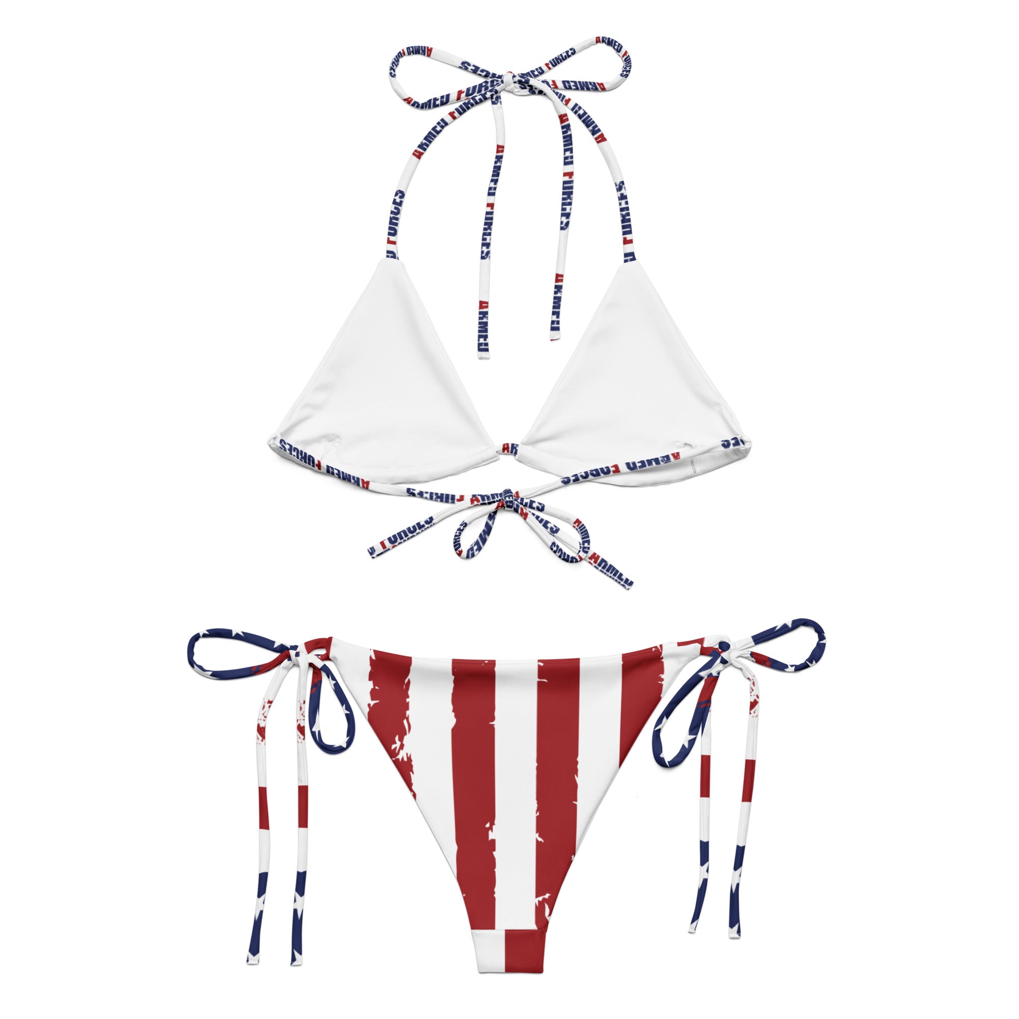 All-over print recycled string bikini